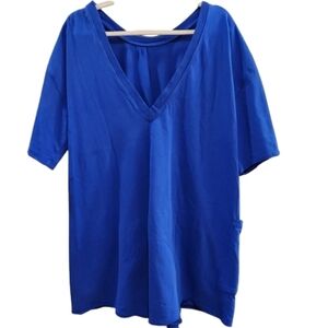 Free People La Madeleine Cobalt Blue Romper | Relaxed Fit, Pockets